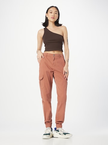 Urban Classics Tapered Cargo Pants in Brown