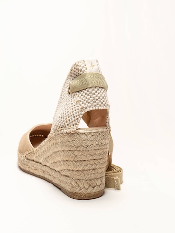 Sandalo 'Alpargata Cuña 7 cm' di Alhamas in beige