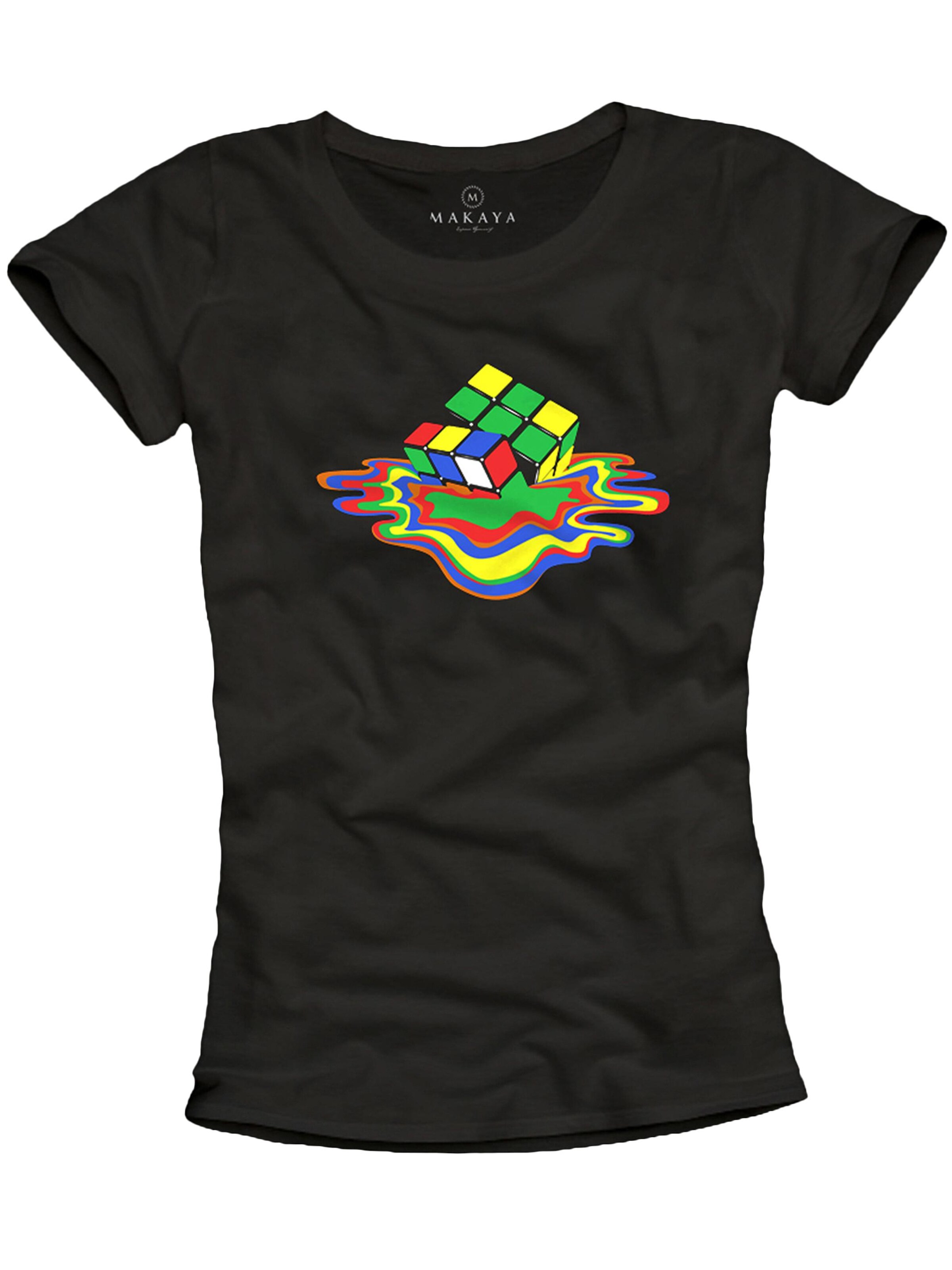 MAKAYA Shirt 'Zauberwürfel' in Black: front