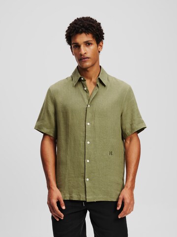 Coupe regular Chemise Karl Lagerfeld en vert : devant