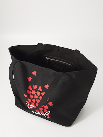 Karl Lagerfeld Ostoskassi 'HEARTS' värissä musta: yläosa