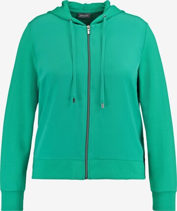 SAMOON Zip-Up Hoodie in Green: front