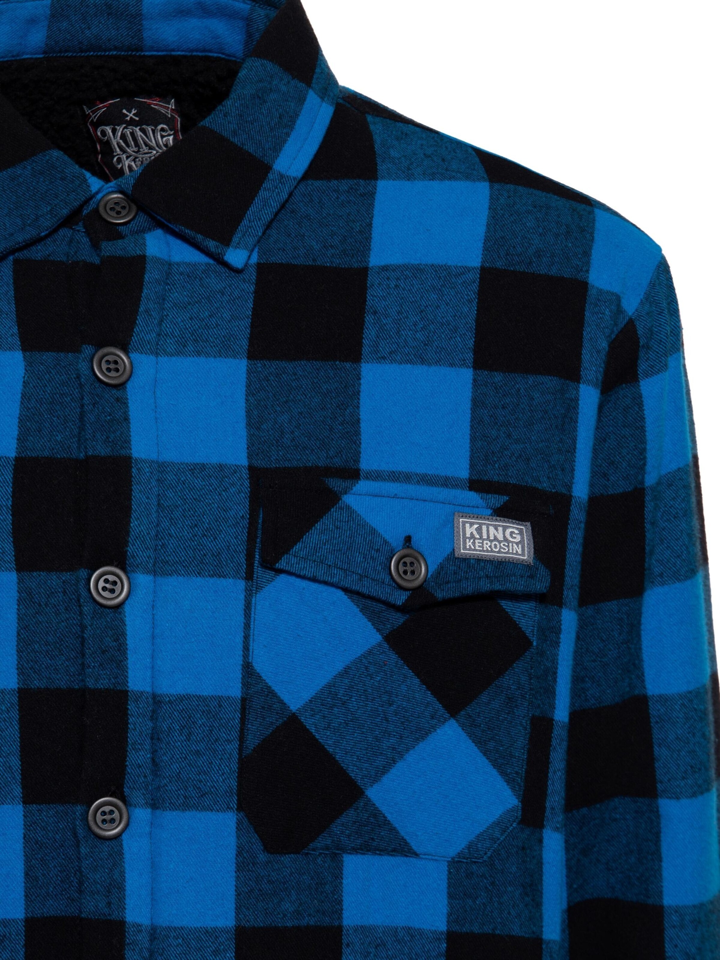 King Kerosin Regular fit Button Up Shirt in Blue