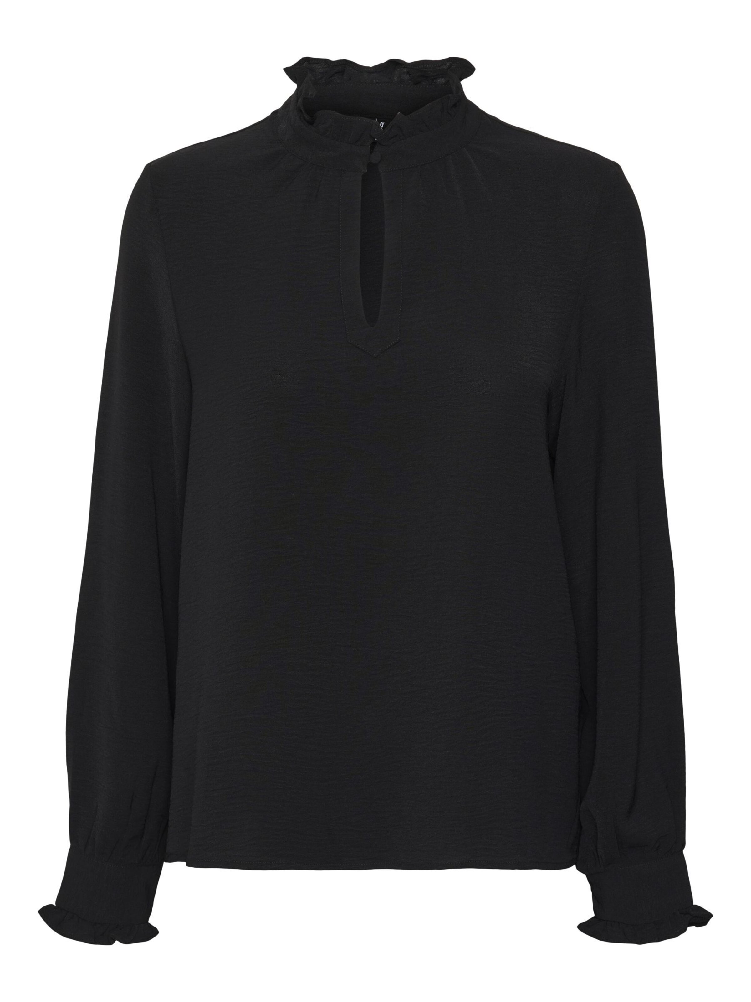 VERO MODA Blouse 'ALVA' in Zwart: voorkant