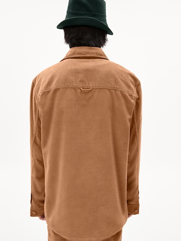 ARMEDANGELS Regular fit Button Up Shirt 'Kordaan' in Brown
