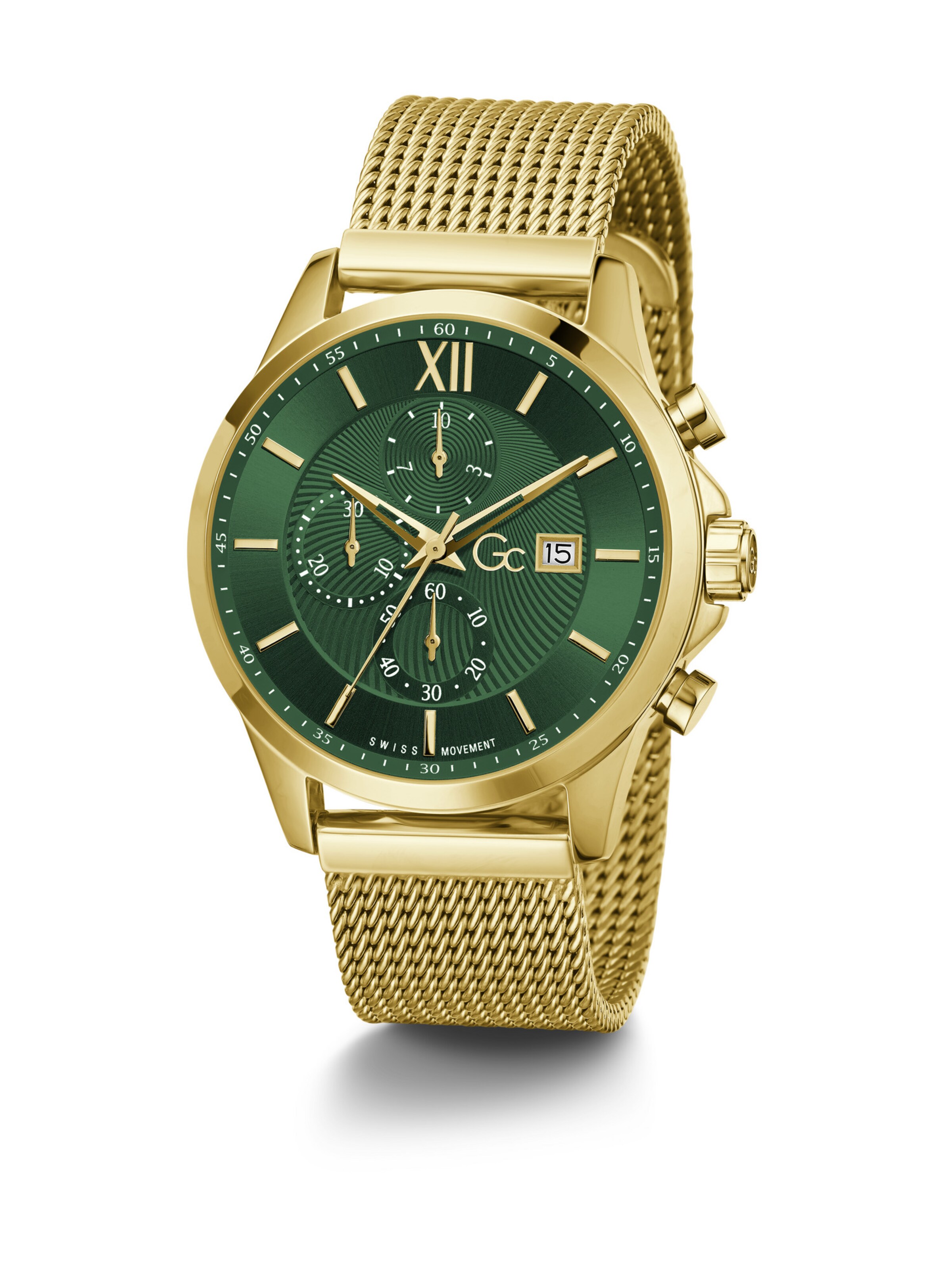 Montre à affichage analogique Gc en or