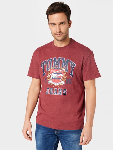 Tommy Jeans T-Shirt in Rot: predná strana