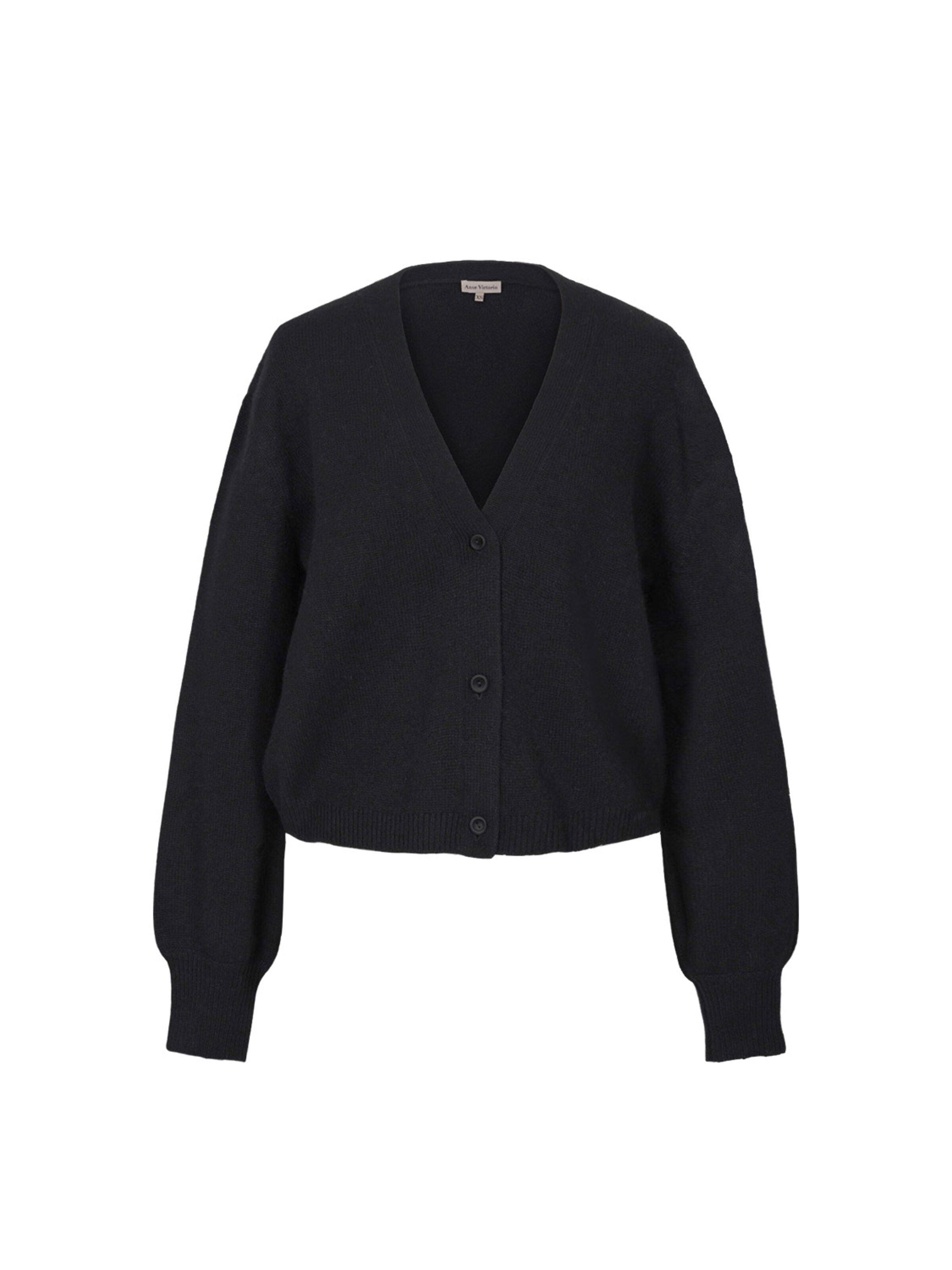 Anse Victorin Knit cardigan 'Melissa' in Black: front