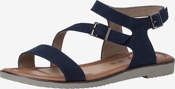 JANA Páskové sandály – modrá: přední strana
