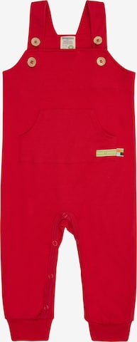 loud + proud Dungarees in Red: front