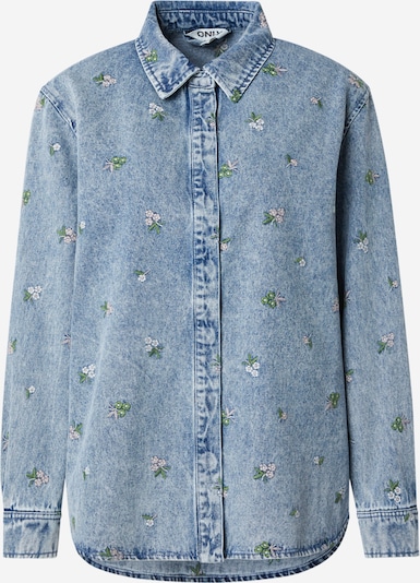 ONLY Pusero 'ONLVera' värissä sininen denim / vihreä / roosa / offwhite, Tuotenäkymä