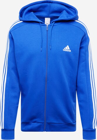 ADIDAS SPORTSWEAR Athletic Zip-Up Hoodie 'Essentials' in Blue: front
