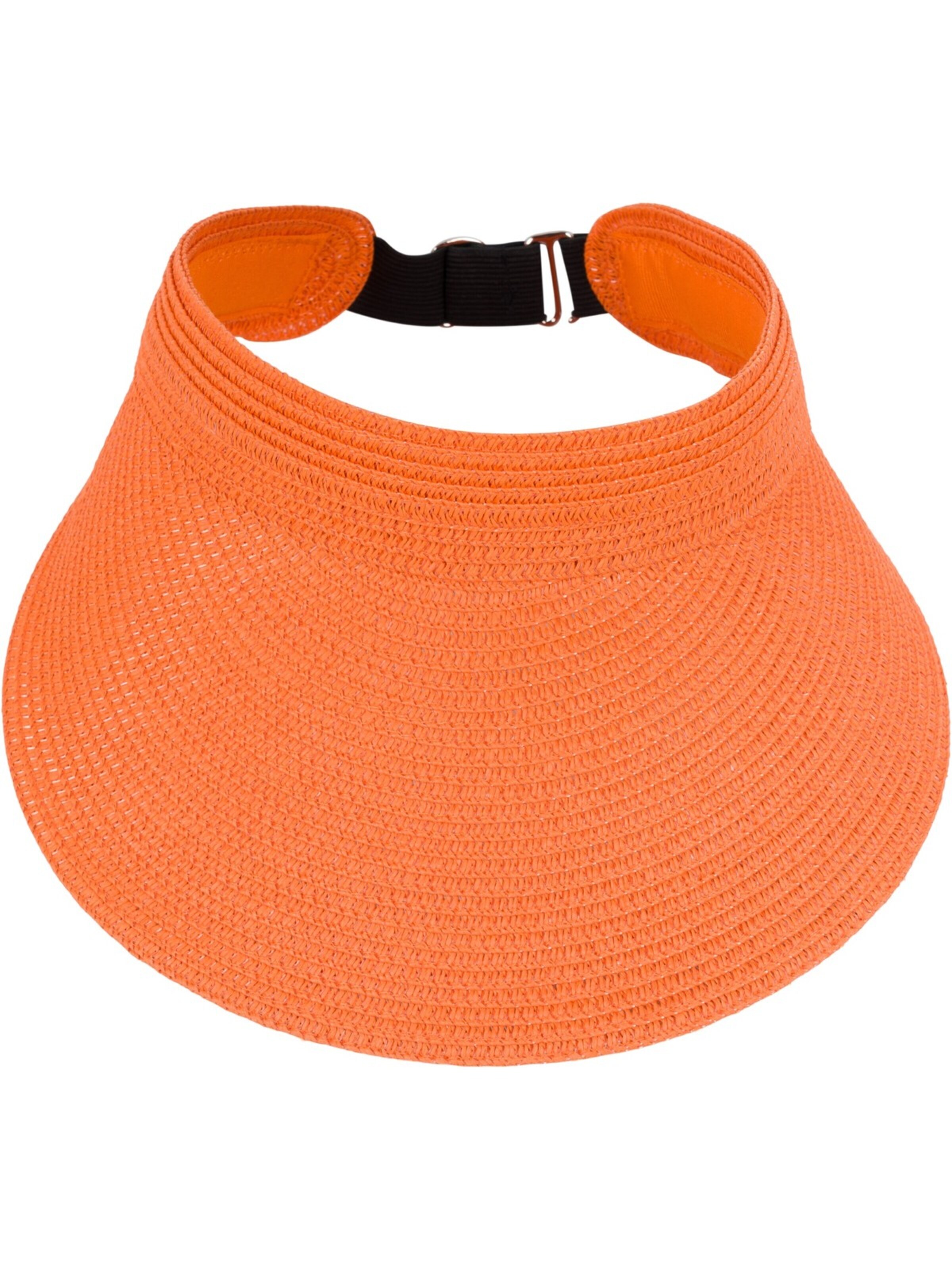 styleBREAKER Cap 'Papierstroh Visor Cap Einfarbig' in Orange: front
