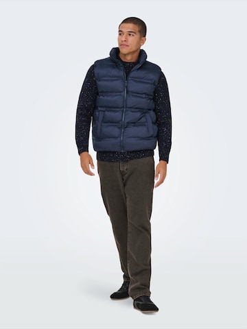 Only & Sons Vest 'ONSUNION' in Blue