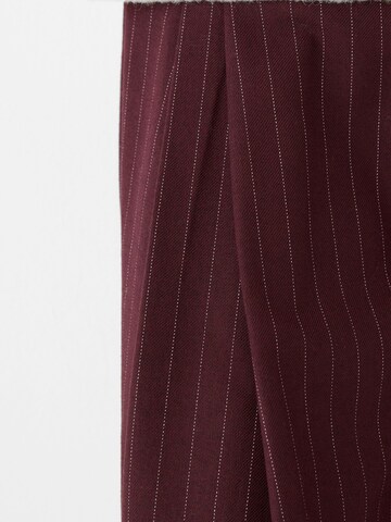 Bershka Wide Leg Bukser med lægfolder i rød