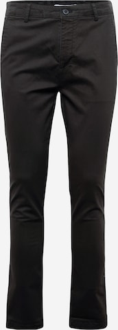 TOPMAN Slim fit Chino trousers in Black: front