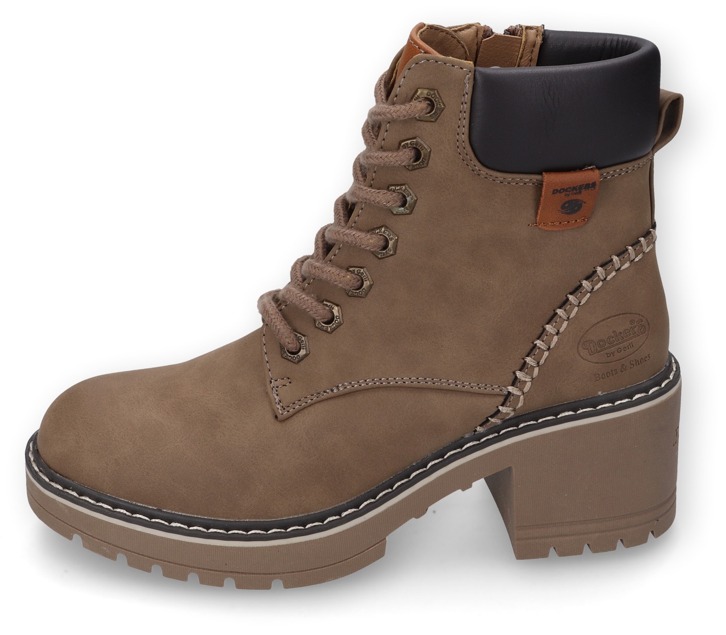 Dockers by Gerli Lace-Up Ankle Boots in Brown