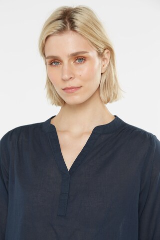 SENSES.THE LABEL Bluse BEL:LUNO mit Tunika-Ausschnitt in Blau