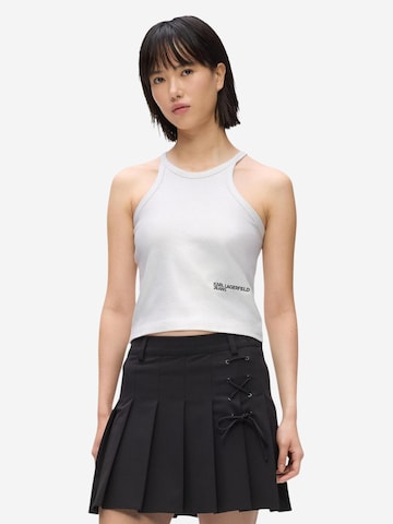 Top 'KLJ Coated Ribbed Tank B1W17052' di KARL LAGERFELD JEANS in argento: frontale