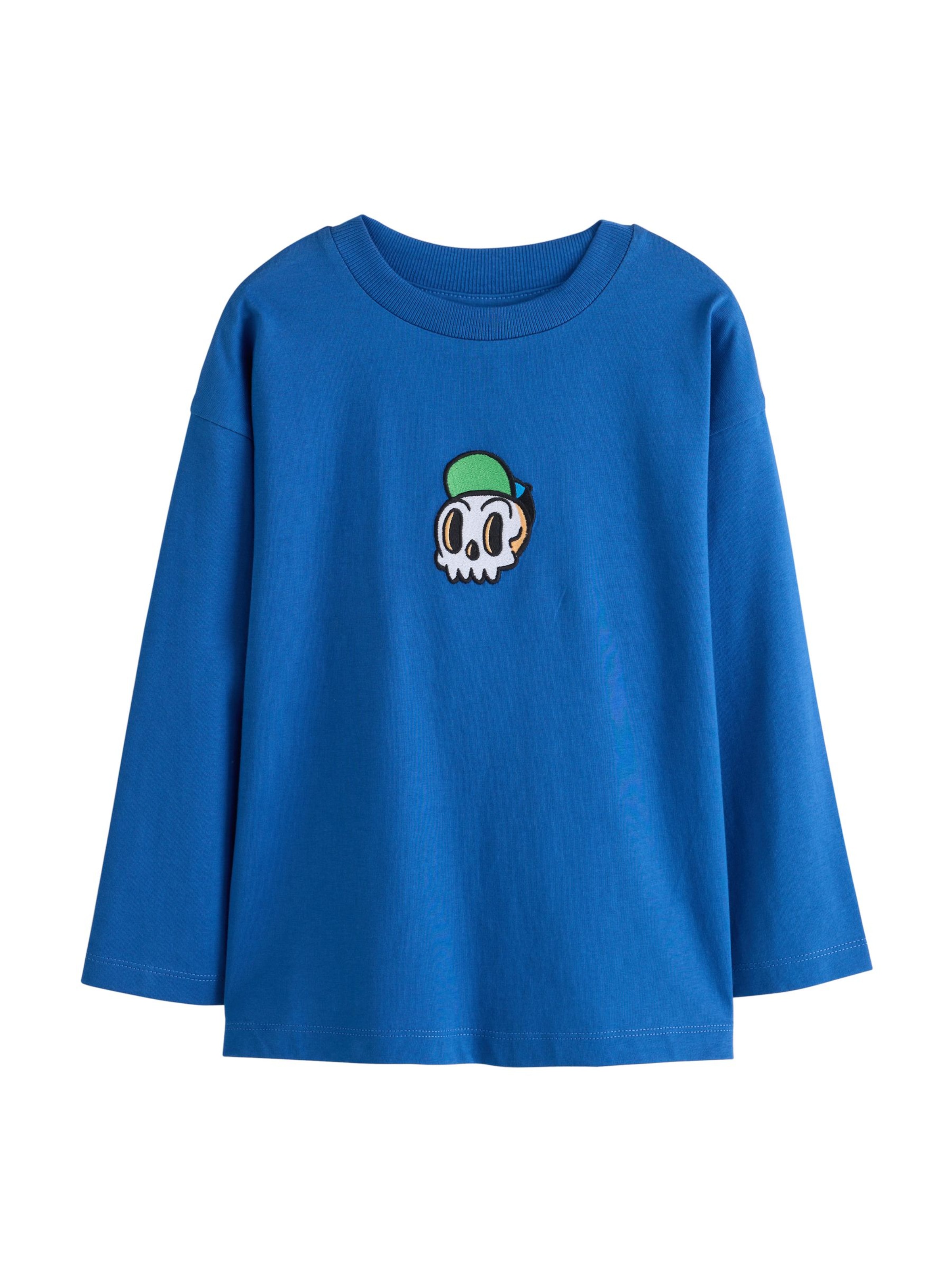 Next T-shirt i blå: framsida