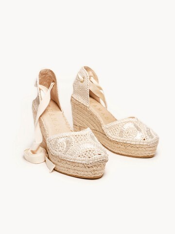 Alhamas - Sandália 'Alpargata Cuña 10 cm' em branco