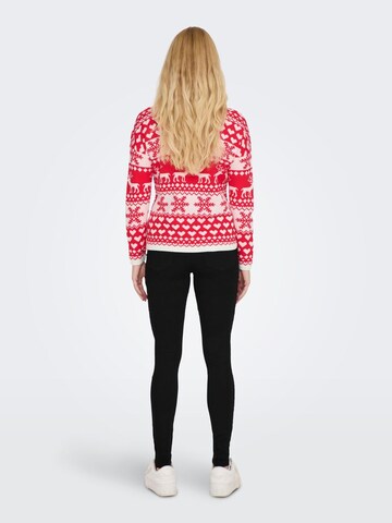 Only Maternity - Pullover 'XMAS HEARTS' em vermelho