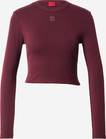 HUGO Majica 'Dafilomena_3' | vijolična barva: sprednja stran