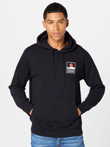 EDWIN Sweatshirt in Zwart: voorkant