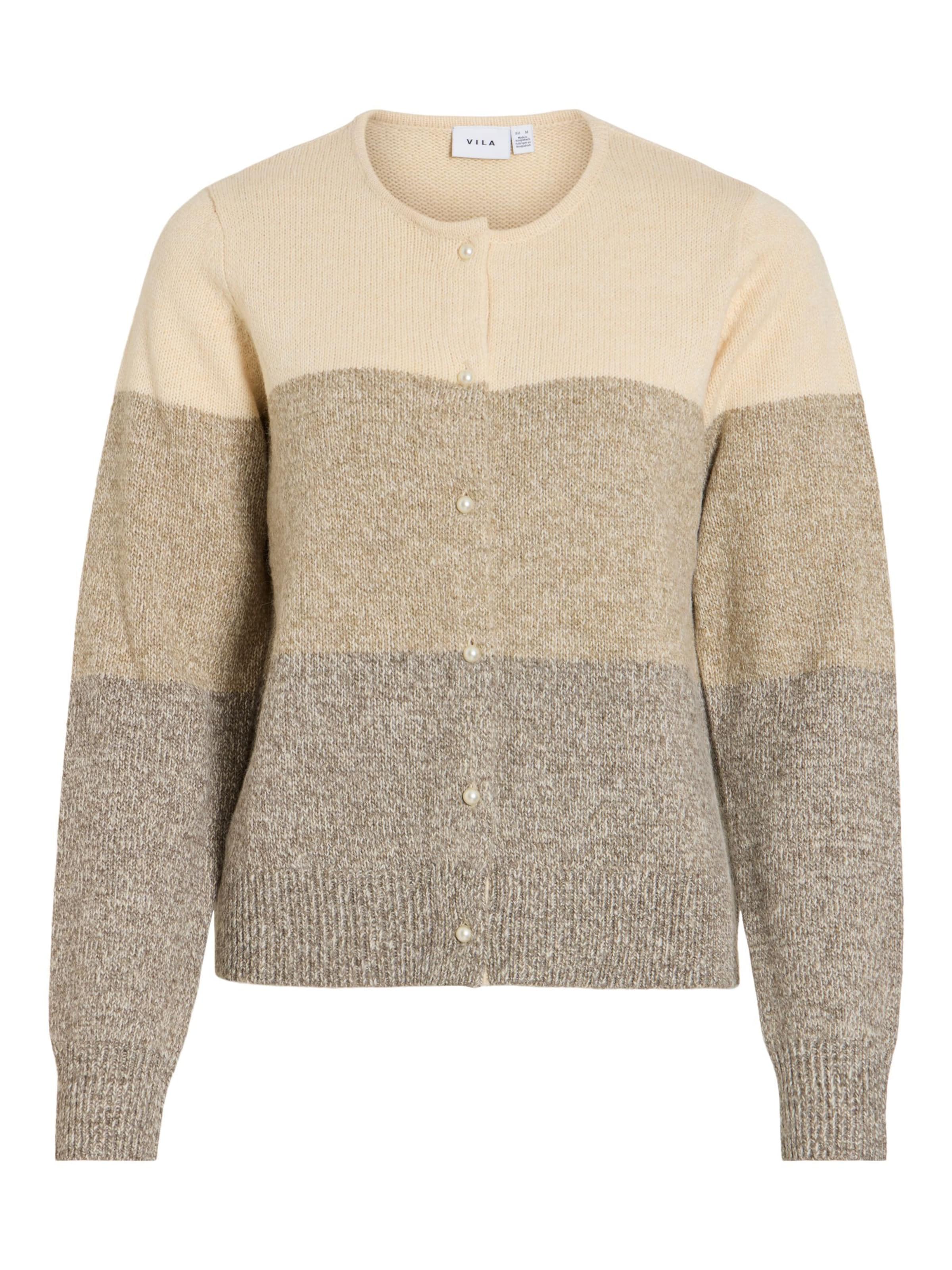 VILA Strickjacke 'VISposa' in M in beige / beigemeliert / graumeliert, Produktansicht