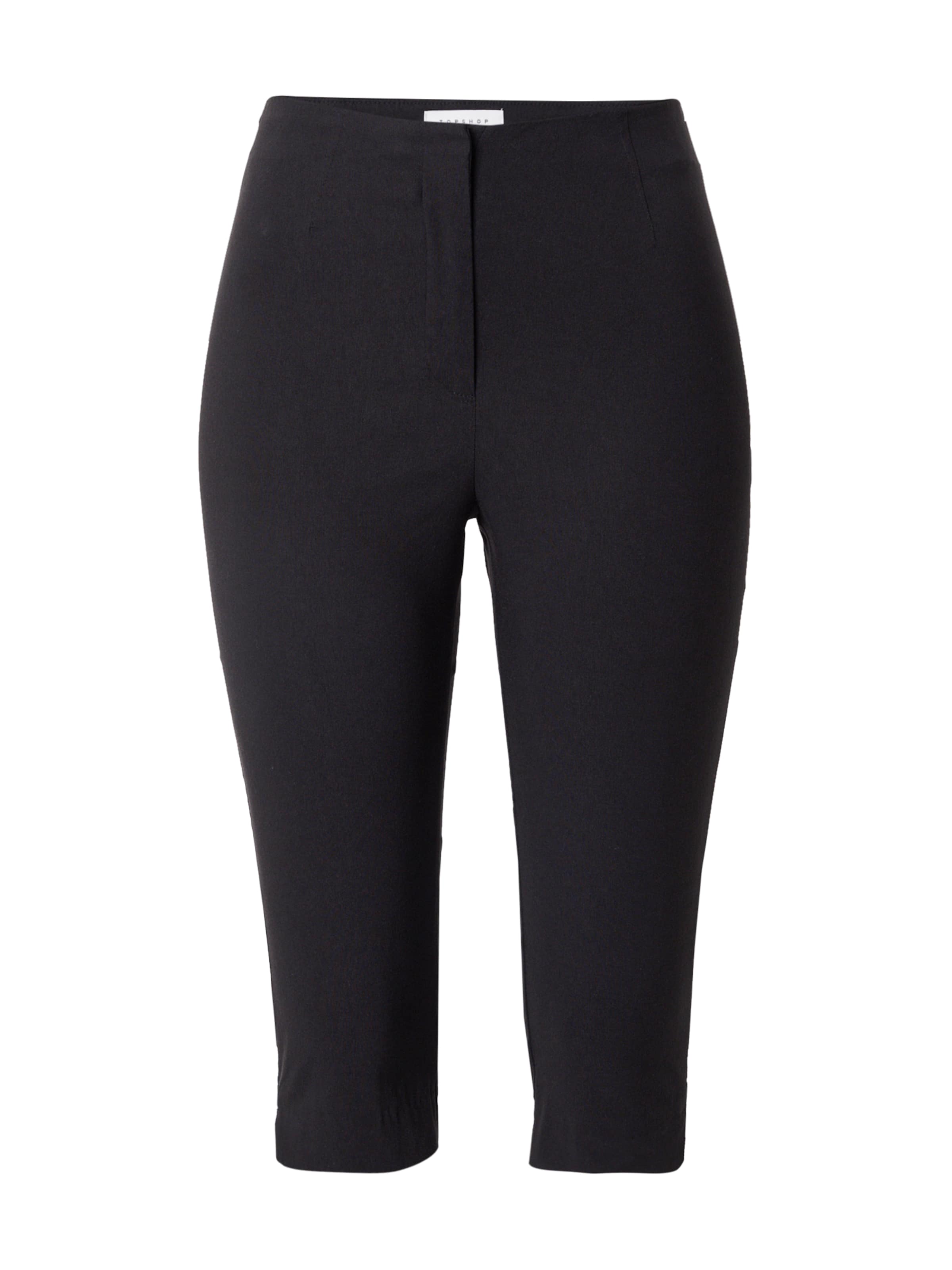 Slimfit Pantaloni 'Bengaline' de la TOPSHOP pe negru: față