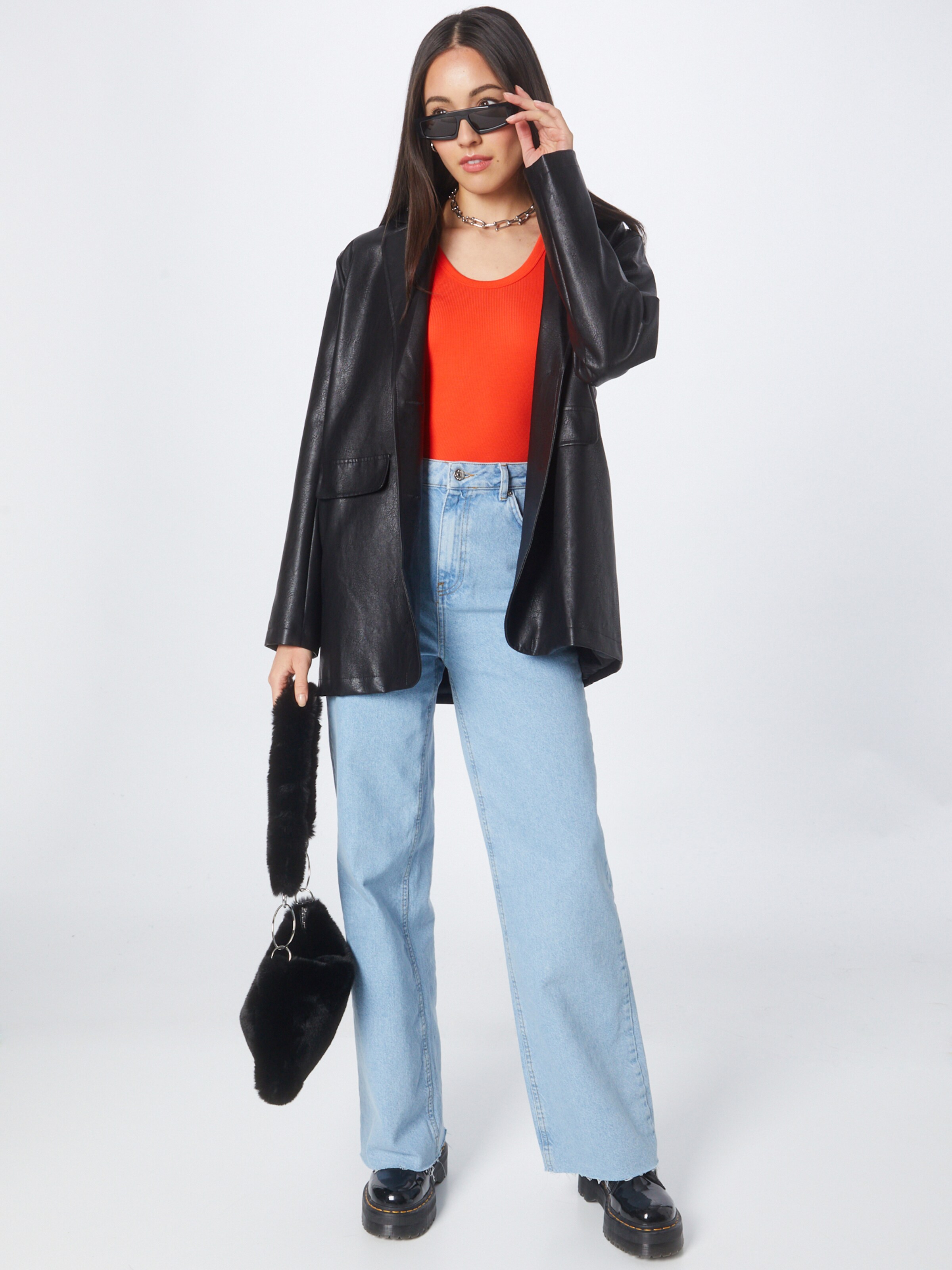 Frauen Shirts & Tops WEEKDAY Top in Hellgrau, Orange - ZH93872 Frauen Shirts & Tops WEEKDAY Top in Hellgrau, Orange - ZH93872
