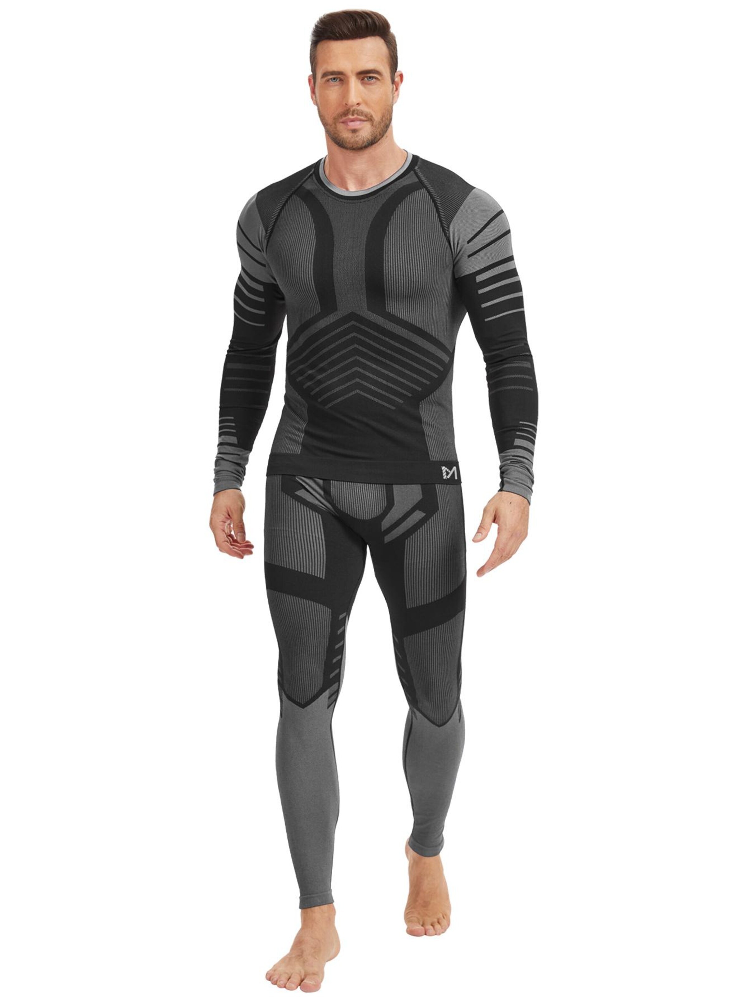 MEETWEE Base Layer 'Seamless Thermal Underwear' in Grey: front