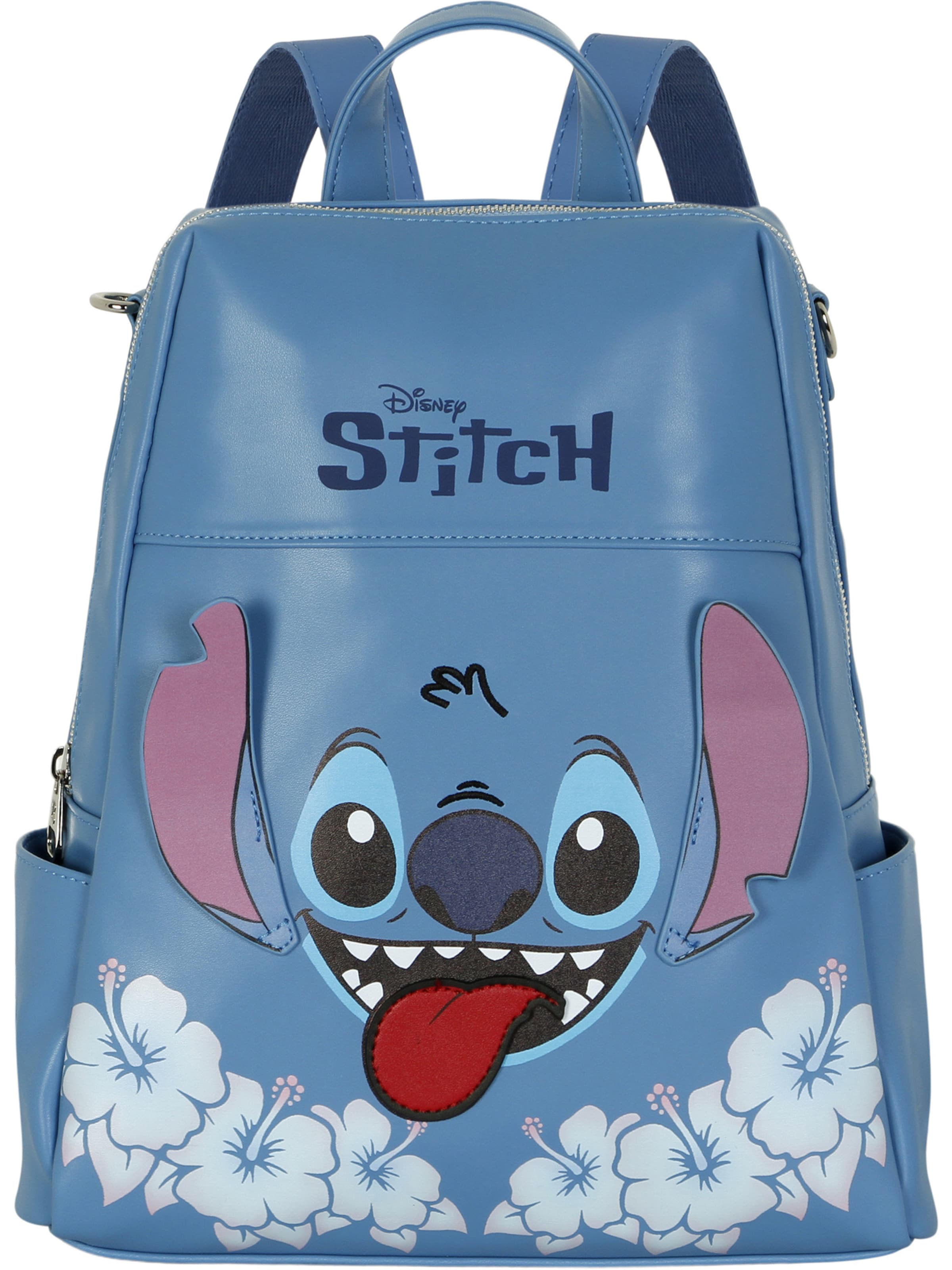 DISNEY Backpack 'Lilo and Stitch Tongue-Shield' in Blue: front
