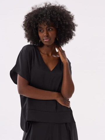 Blue Shadow Blouse in Black: front