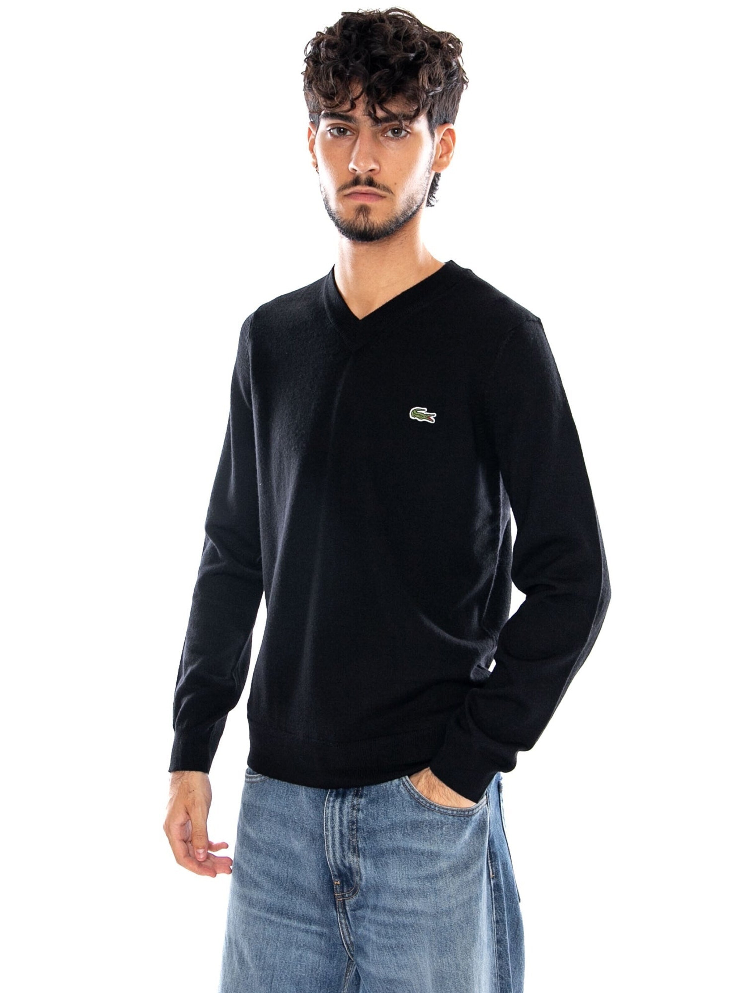 LACOSTE Trui 'PULLOVER BLACK' in Zwart