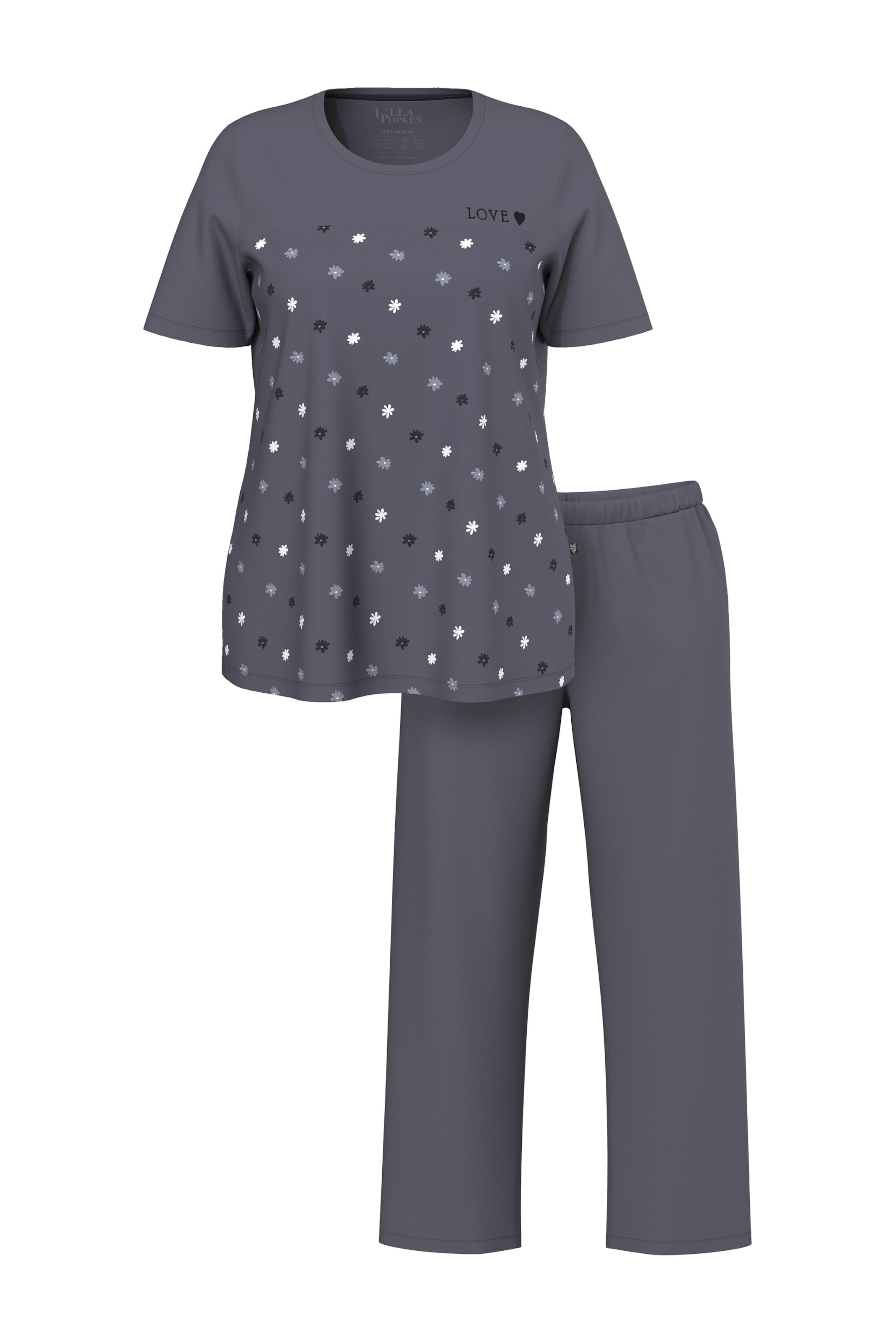 Ulla Popken Pyjama in Grijs: voorkant