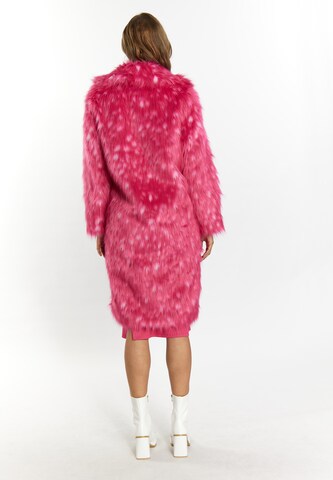 Cappotto invernale di faina in rosa