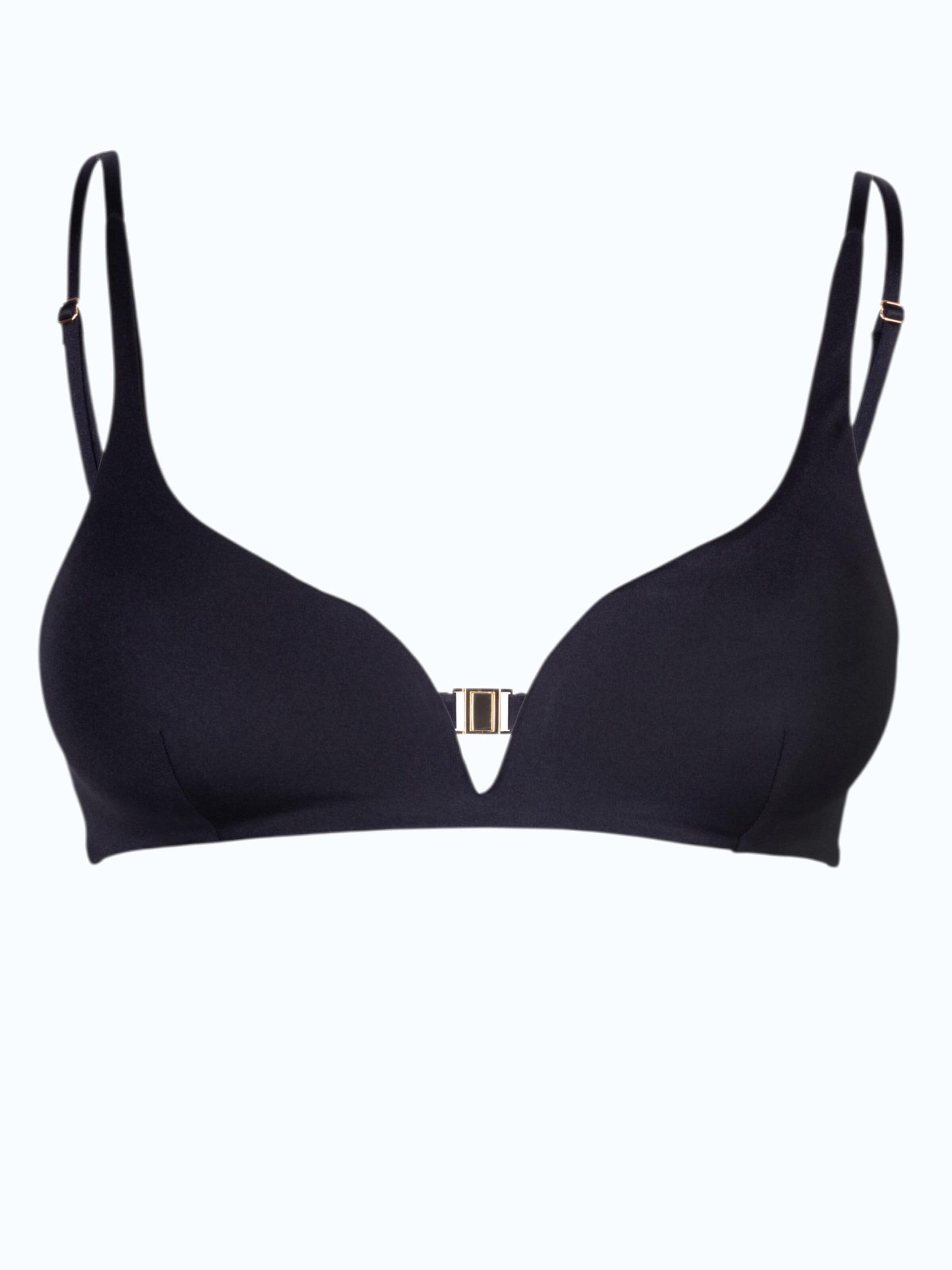 MAREZZA Bikinitop 'Ligeia V-wire top in Metallic Black' in Zwart: voorkant