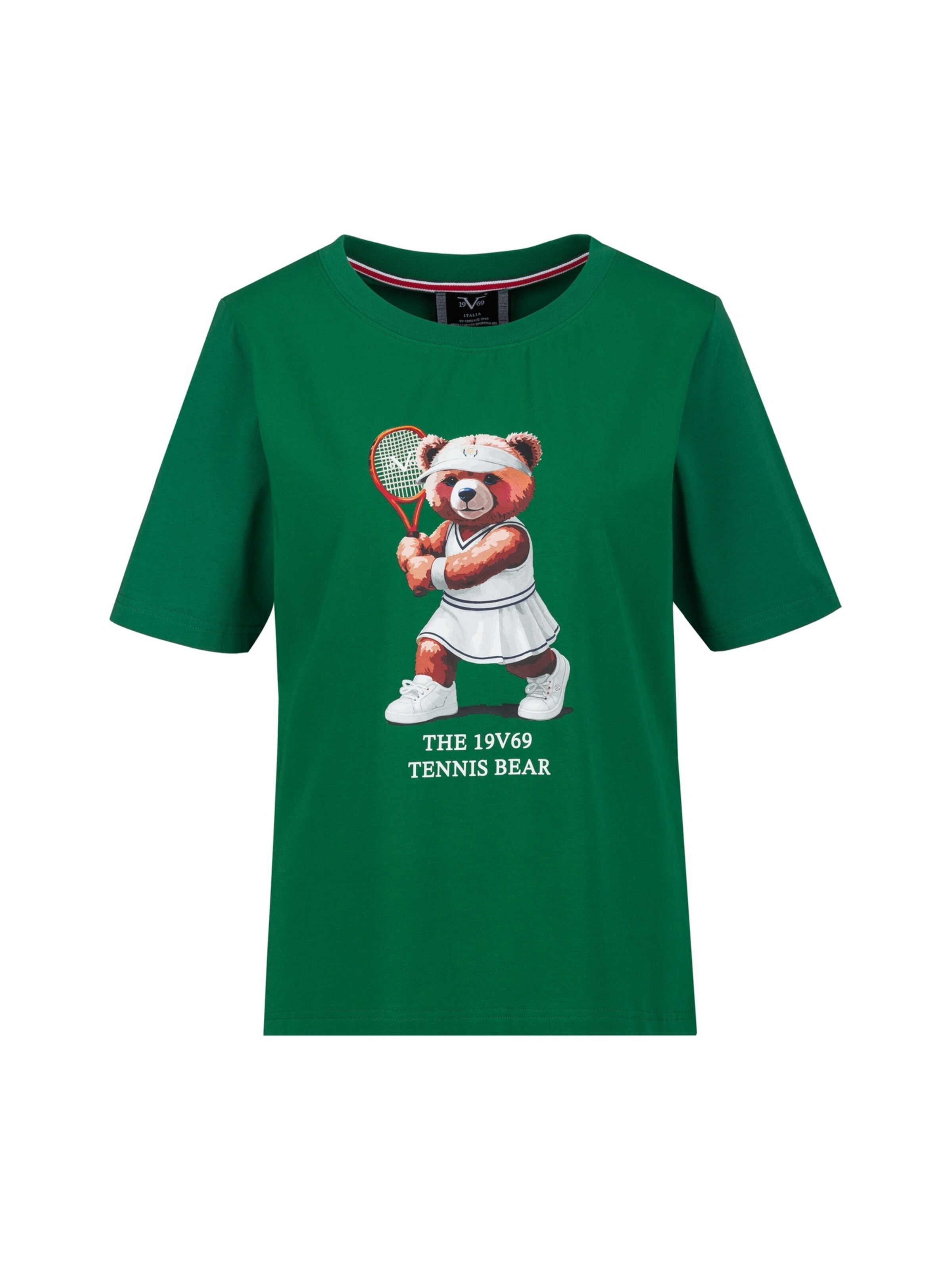 19V69 ITALIA Shirt 'TENNIS BEAR' in L in de kleur Groen, Productweergave