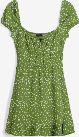 Bershka Obleka | zelena barva: sprednja stran