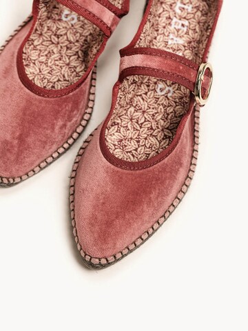 Alhamas - Sabrina com tiras 'Alpargata Terciopelo' em rosa