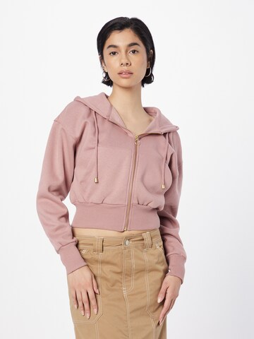 Tally Weijl Zip-Up Hoodie in Pink: front