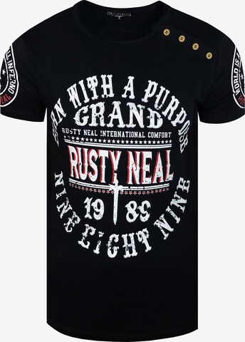 Rusty Neal Shirt in Zwart: voorkant