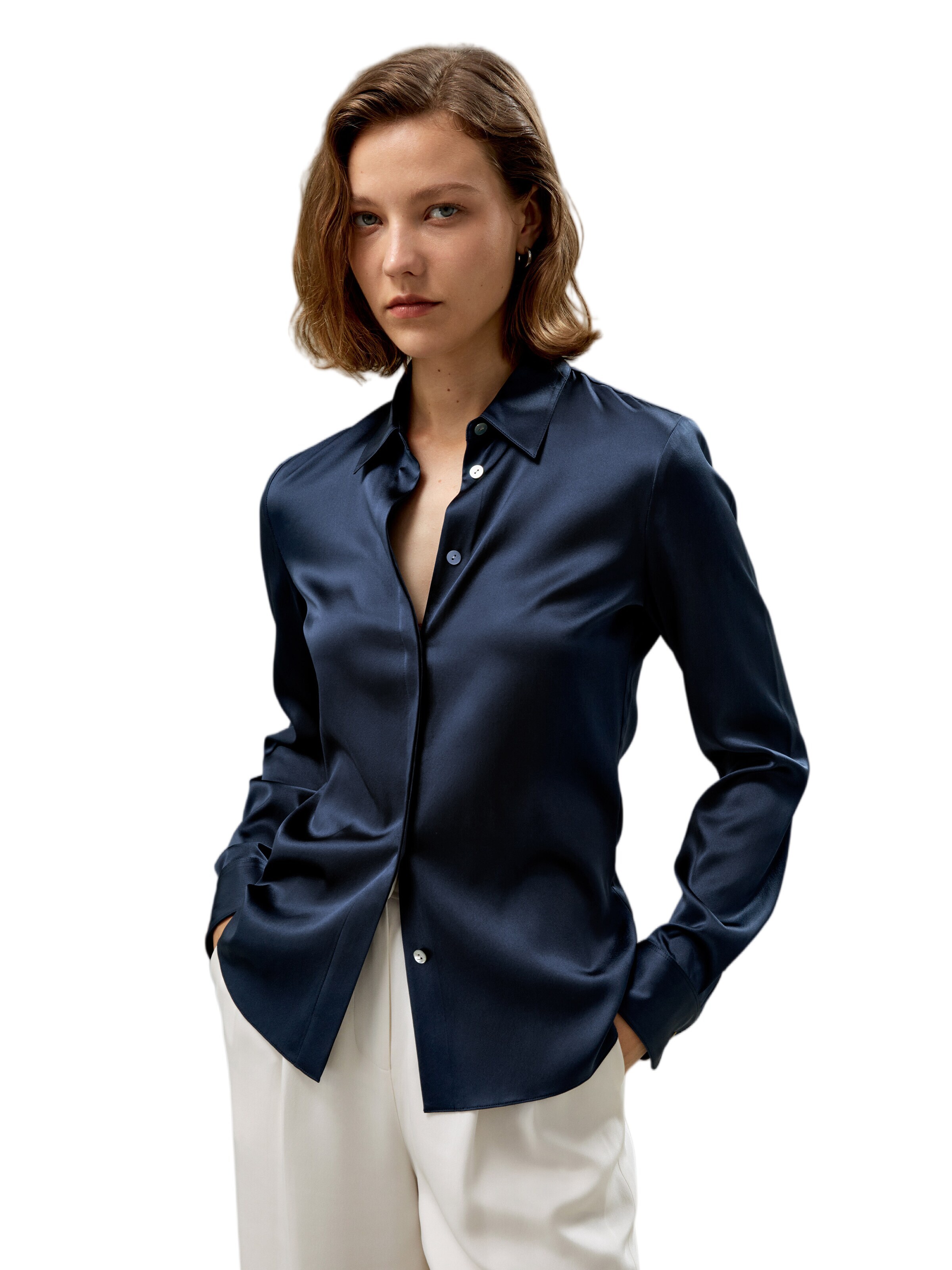 Lilysilk Bluse‌ in Blau: Vorderseite