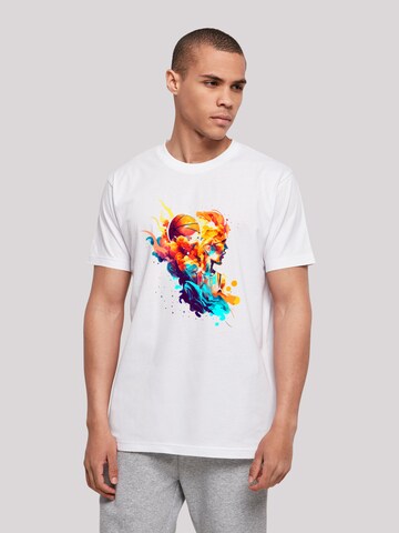 T-Shirt 'Basketball' F4NT4STIC en blanc : devant