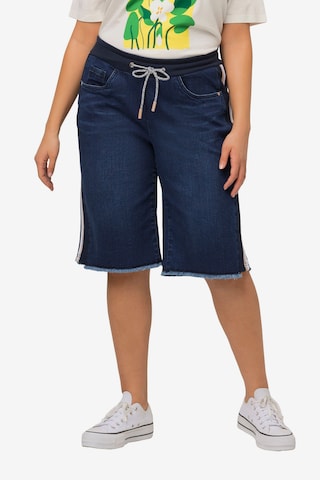 Ulla Popken Bootcut Jeans in Blauw: voorkant