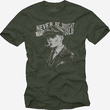 MAKAYA Shirt 'Never Be Bought' in Green: front