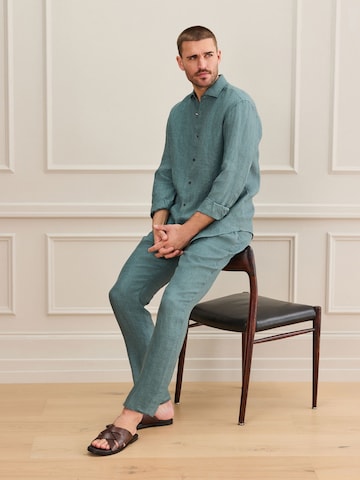 Coupe regular Chemise 'Signature' Next en bleu