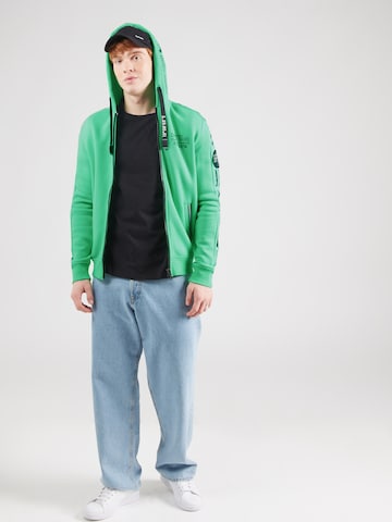 CAMP DAVID Zip-Up Hoodie in Green