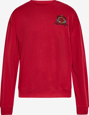 Sweat-shirt boline en rouge : devant